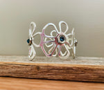 Silver Flower Cuff Bangle