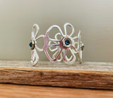 Silver Flower Cuff Bangle