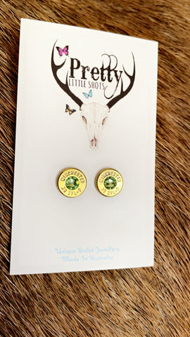 Winchester Brass peridot earrings