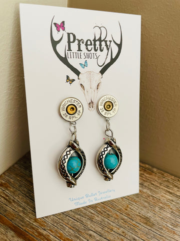 Winchester Turquoise Primer Earrings