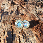 Winchester .308 Brass earrings - opals