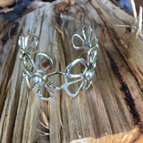 Silver Flower Cuff Bangle