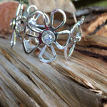 Silver Flower Cuff Bangle