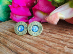 Winchester .308 Brass earrings - opals