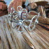 Silver Flower Cuff Bangle