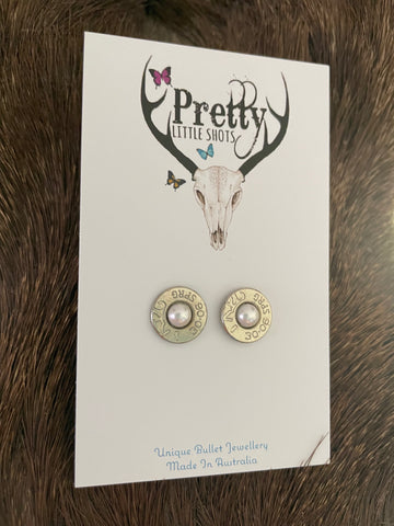 30-06 Winchester Pearl Earrings