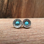 9mm Luger nickel earrings